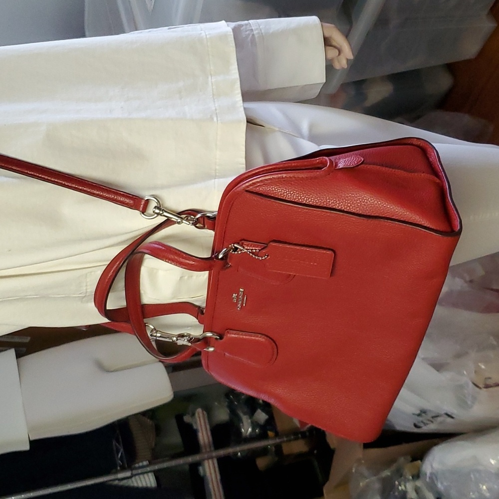 NWT Coach F59180/59180E Nolita Satchel Pebble Leather Crossbody SVDE3: RED